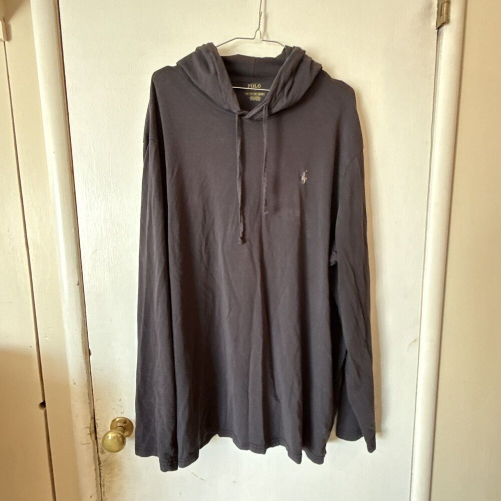 Polo Ralph Lauren Black Hooded Long Sleeve T-Shirt Big/Tall  | Men's 2XLT